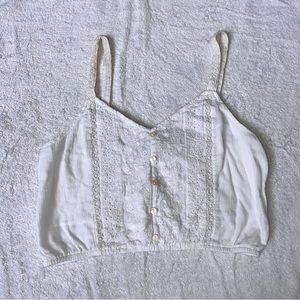 white boho crop top